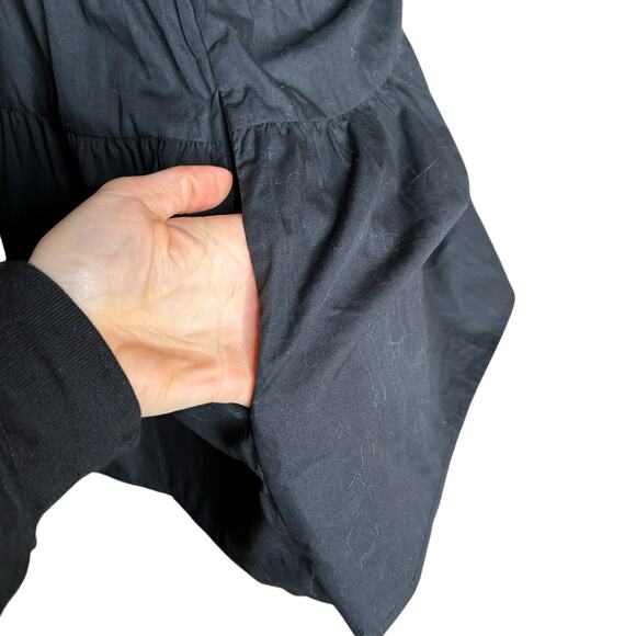 CIAO LUCIA Solid Black Gianluca Mini Dress LBD Cotton Women's Size XS NWT Short - Picture 5 of 9